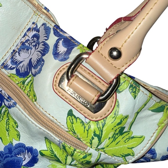 Tignanello White Tote with Blue and Green Floral Design - Picture 7 of 10
